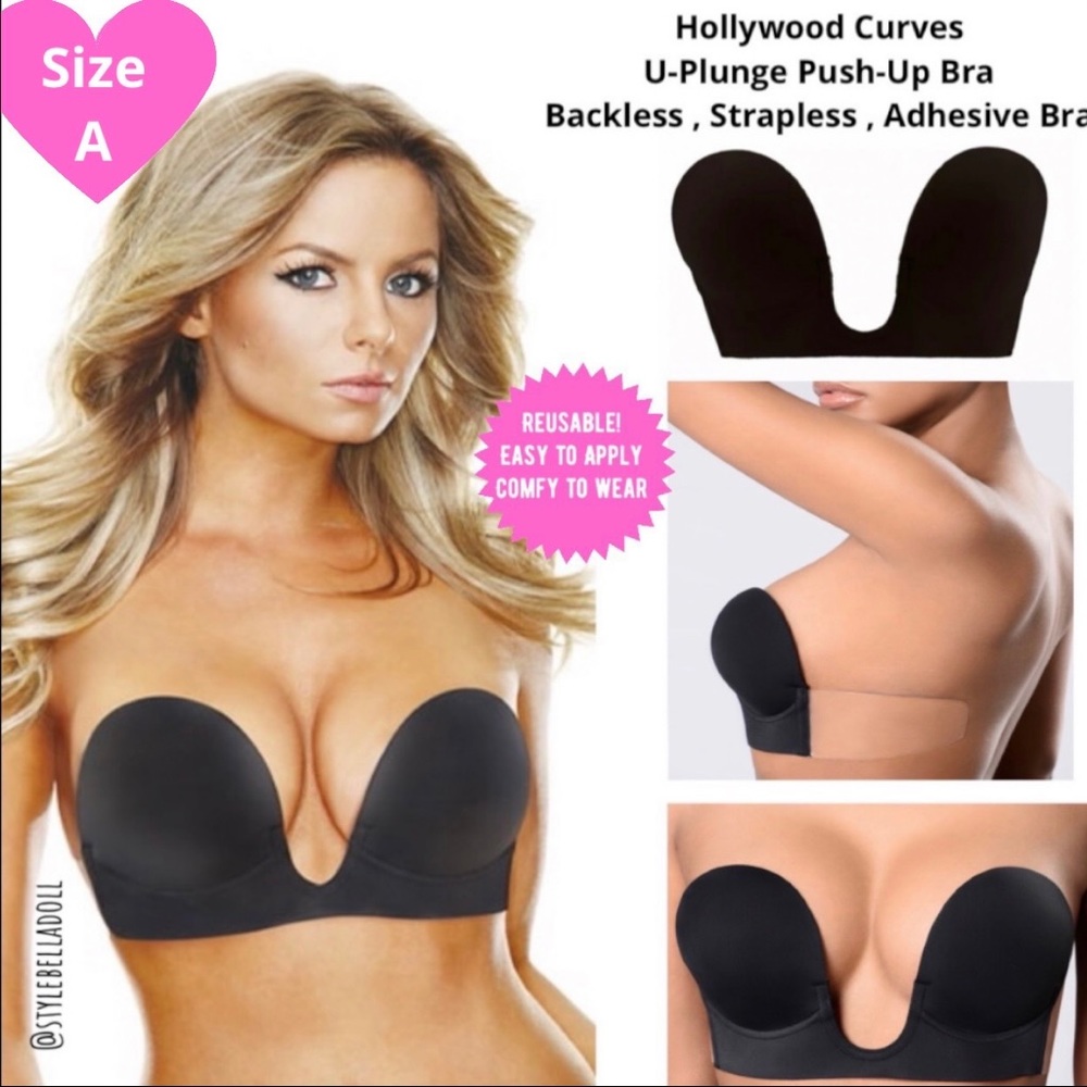 🔥On Sale Limited time🆕U - Plunge Push Up Bra Backless, Strapless, Adhesive Bra